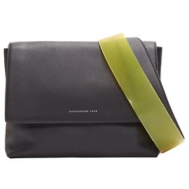 Bolsa reversível de couro e plástico de escala dupla de Christopher Kane Preto