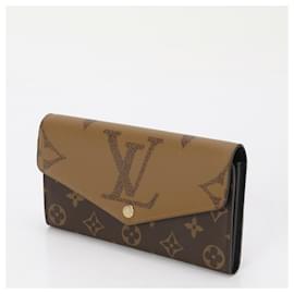 Louis Vuitton-Louis Vuitton RFID Monogram Giant Portefeuille Sarah Reverse Long Wallet-Brown