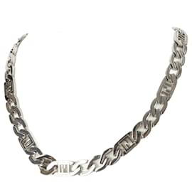 Fendi-Fendi FF Chain Necklace-Silvery