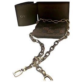 Authentic Gucci Rare Tom Ford Sterling Silver Ellipse Chain Toggle Necklace Silvery