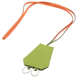 Hermès-Hermes Orange Leather Handbag Charm-Orange
