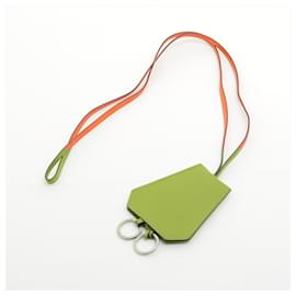 Hermès-Hermes Orange Leather Handbag Charm-Orange