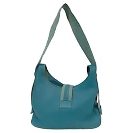 Hermès-Sac à épaule en jean bleu Hermes Sako-Bleu