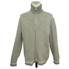 Hermès HERMES JACKE WESTE MIT REISSVERSCHLUSS L 56 AUS GRAUEM CASHMERE Grau