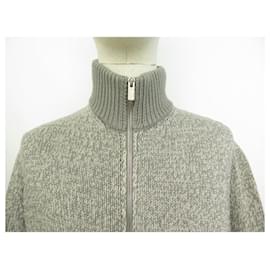 Hermès-HERMES JACKET ZIP VEST L 56 IN GREY CASHMERE-Grey