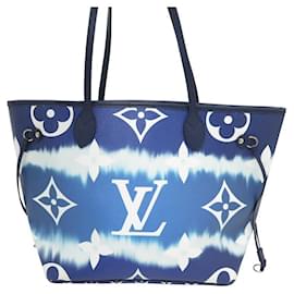Louis Vuitton-BOLSA LOUIS VUITTON NEVERFULL EM CANVAS MONOGRAMA LV ESCALE MM EDIÇÃO LIMITADA-Azul