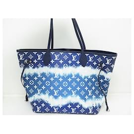 Louis Vuitton-BOLSA LOUIS VUITTON NEVERFULL EM CANVAS MONOGRAMA LV ESCALE MM EDIÇÃO LIMITADA-Azul