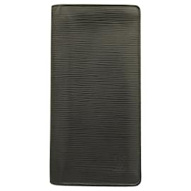 Louis Vuitton-Louis Vuitton Long Wallet Epi Portefeuille Brazza M60622 Noir-Black