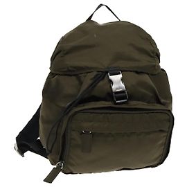 PRADA Rucksack aus Nylon Khaki Silber authentisch ep5764 Silber Khaki