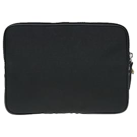 Gucci-GUCCI Clutch Bag Nylon Black Silver 473883 Auth bs18625-Black,Silvery