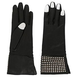 Yohji Yamamoto black leather gloves Black