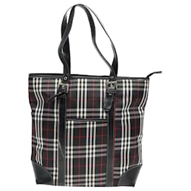Autre Marque-Burberrys Nova Check Shoulder Bag Canvas Black Auth 93251-Black