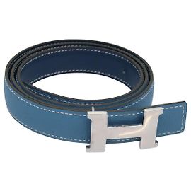 Hermès Cinturón HERMES de cuero 39,4"" azul Auth 89732 Azul
