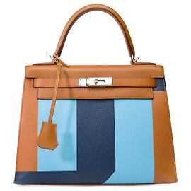 Hermès HERMES Kelly 28 Bag in Multicolor Leather - 102118 Multiple colors