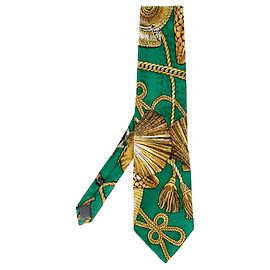 Gravata de seda impressa verde Gianni Versace Verde