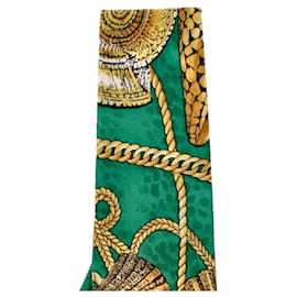 Gianni Versace-Gianni Versace Green Printed Silk Tie-Green