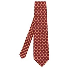 Gianni Versace-Gianni Versace Bordeaux Medusa Silk Tie - 2000s-Golden,Dark red,Sand