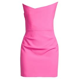 Roland Mouret-Roland Mouret Pink Strapless Asymmetric Mini Dress-Pink