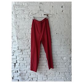 Autre Marque Pantalones de seda/algodón rojo Magaschoni de Tracy Reiss Roja