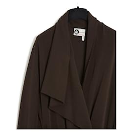 Lanvin-Lanvin Alber Elbaz Coat FR38 Brown Wool Jersey Fold Coat UK10 US8-Brown