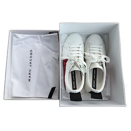 Marc Jacobs Sneakers White Leather Swarovski White Multiple colors