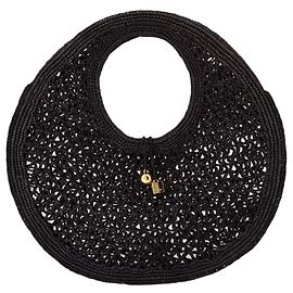 Le Rond Spiaggia Shopper Bag - Jacquemus - Raphia - Noir Noir