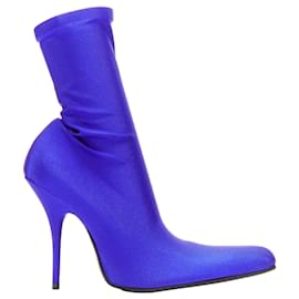 Balenciaga-Balenciaga Demna lycra high heeled sock boots Kim Kardashian-Blue