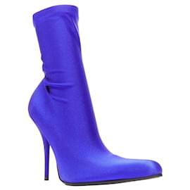 Balenciaga-Balenciaga Demna lycra high heeled sock boots Kim Kardashian-Blue