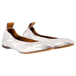 Lanvin-Ballerinas - Lanvin - Leather - Silver-Silvery,Metallic