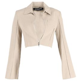 Giacca cropped Limao di Jacquemus in lino beige Beige