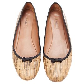 Alaïa Bailarinas de cuero con ribete de lazo Alaia Castaño
