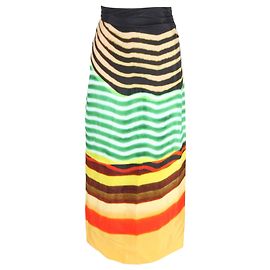Gonna midi stampata Stan di Dries Van Noten in satin multicolore Multicolore