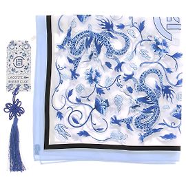 LACOSTE Bufandas y pañuelos T. Seda Azul