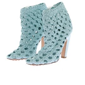 Botas de tornozeleira Bottega Veneta T.EU 38 Couro Turquesa