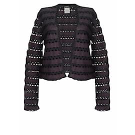 Chanel-CHANEL 02A 2002-2003 Fall RTW cardigan / top Karl Lagerfeld set-Multiple colors