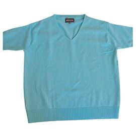 Eric Bompard Pull à Manches Courtes en Cachemire Turquoise Turquoise