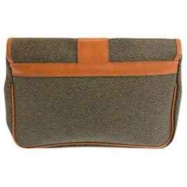 Yves Saint Laurent-Yves Saint Laurent Vintage Remy Martin Collaboration YSL Logo Brown Canvas/Leather Clutch Bag-Brown