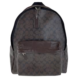 Coach-Coach Signature PVC Leather Backpack-Brown