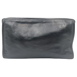 Gucci-Gucci Leather Interlocking Clutch Bag-Black