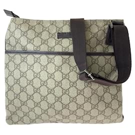 Gucci-Gucci GG Supreme Canvas Shoulder Bag-Brown,Beige