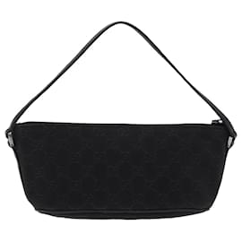 Gucci-GUCCI GG Canvas Accessory Pouch Black Silver 07198 Auth mr475-Black,Silvery