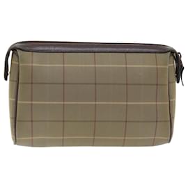 Autre Marque-Burberrys Nova Check Clutch Bag Canvas Brown Auth bs18261-Brown