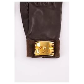 Hermès-Leather gloves-Brown