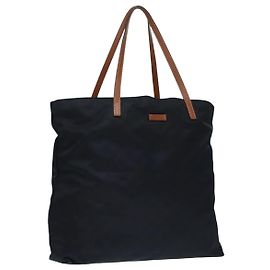 GUCCI GG Canvas Tote Bag Black 295252 Auth hk1667 Black