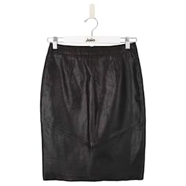 Sandro-Leather skirt-Black