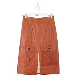 Chloé-Leather skirt-Brown