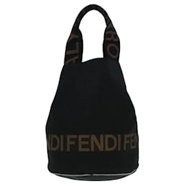 Fendi-FENDI Hand Bag Nylon Black Auth ep5997-Black