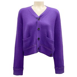 Lila Cashmere Strickjacke von Sacai Lila