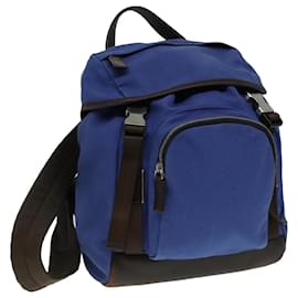 PRADA Backpack Canvas Blue Auth 88293 Blue