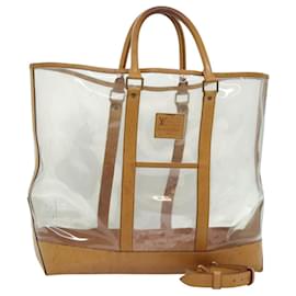 Louis Vuitton-LOUIS VUITTON Isaac Mizrahi Tote Bag Vinyl Leather Clear M99027 LV Auth 90499-Beige,Other